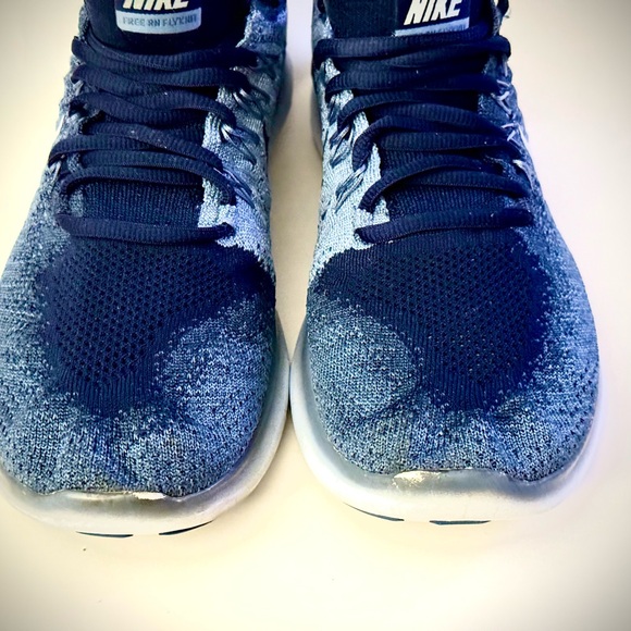 Nike FREE RN FLYKNIT Oceanfog, Navy, Blue Men Size 7 , Wonens 8.5 880843-402 - Picture 12 of 16